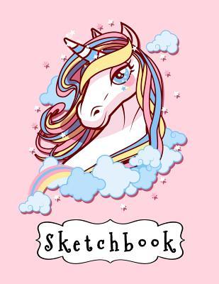 Download Sketchbook: Cute Pretty Pink Unicorn with Colored Mane, Unlined, Blank Sketchbook for Drawing, Sketching and Crayon and Pencil Coloring. 110 Pages, 8.5 X 11 -  file in ePub